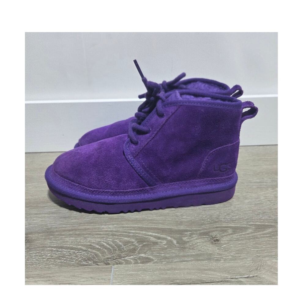 UGG Neumel II Purple Suede Lace Up Big Kids Boots Youth Size 2